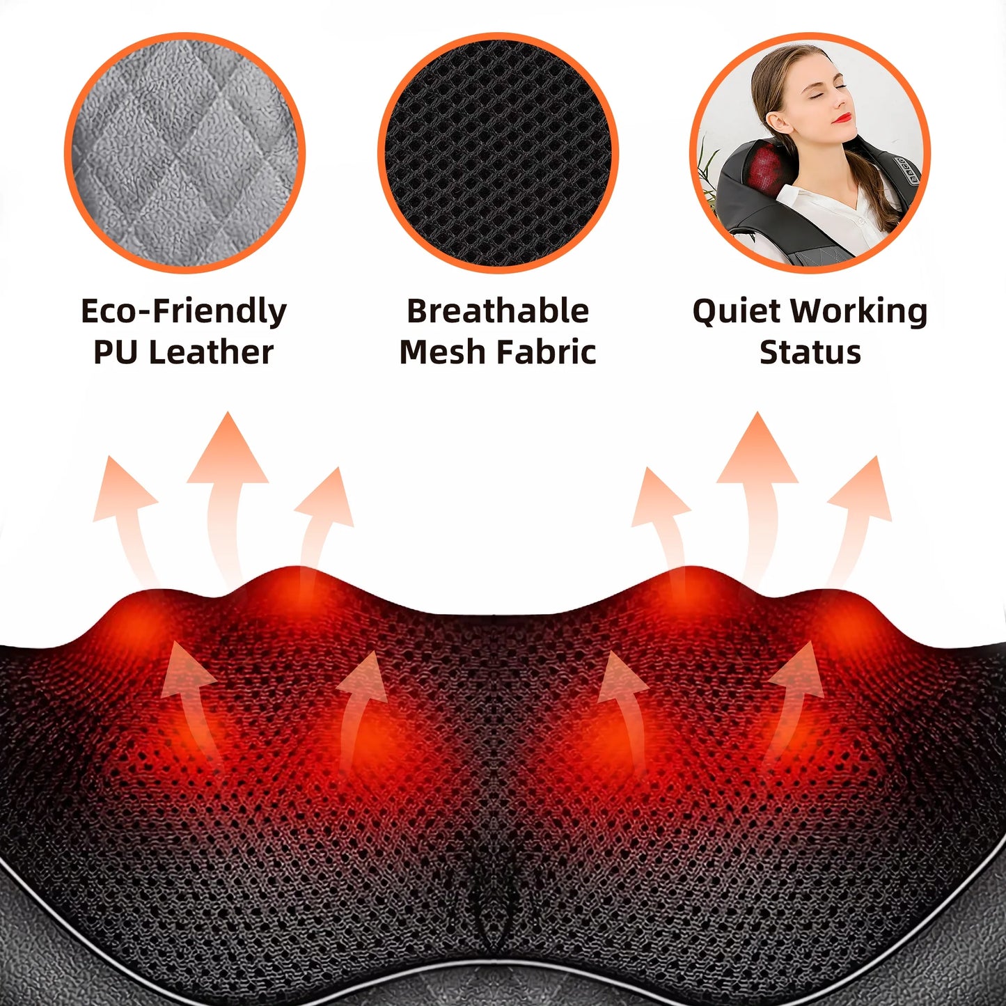 Neck and Shoulder Massager with Heat, Shiatsu Shoulder Massager for Full Body, Deep Tissue 3D Kneading Massage Pillow for Shoulder, Back, Body Muscle Pain Relief, Gifts for Women Men
